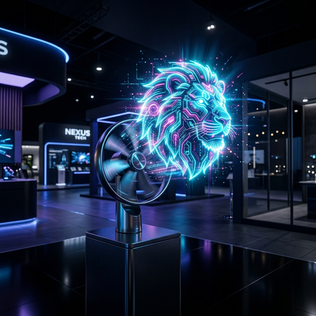 León 3D Holograma en Acción